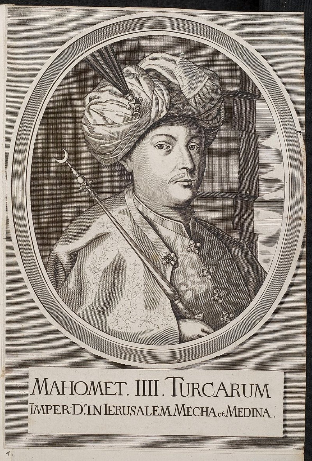 An engraving by Arolsen Klebeband depicts Mehmed III.