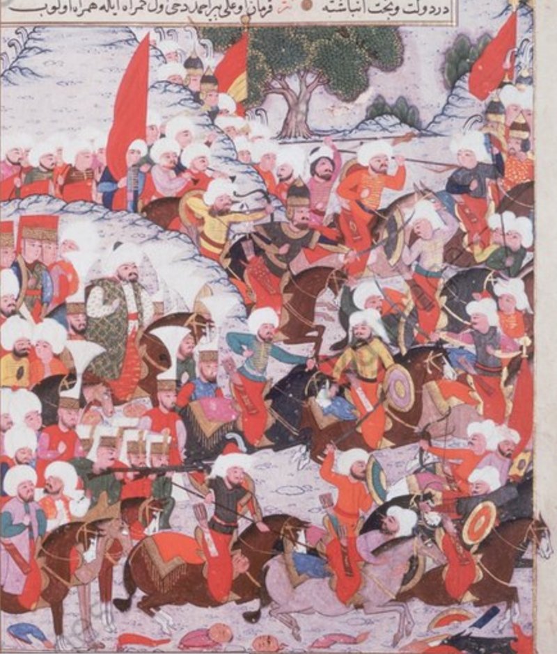 17th-century Turkish miniature depicting the Battle of Otlukbeli.