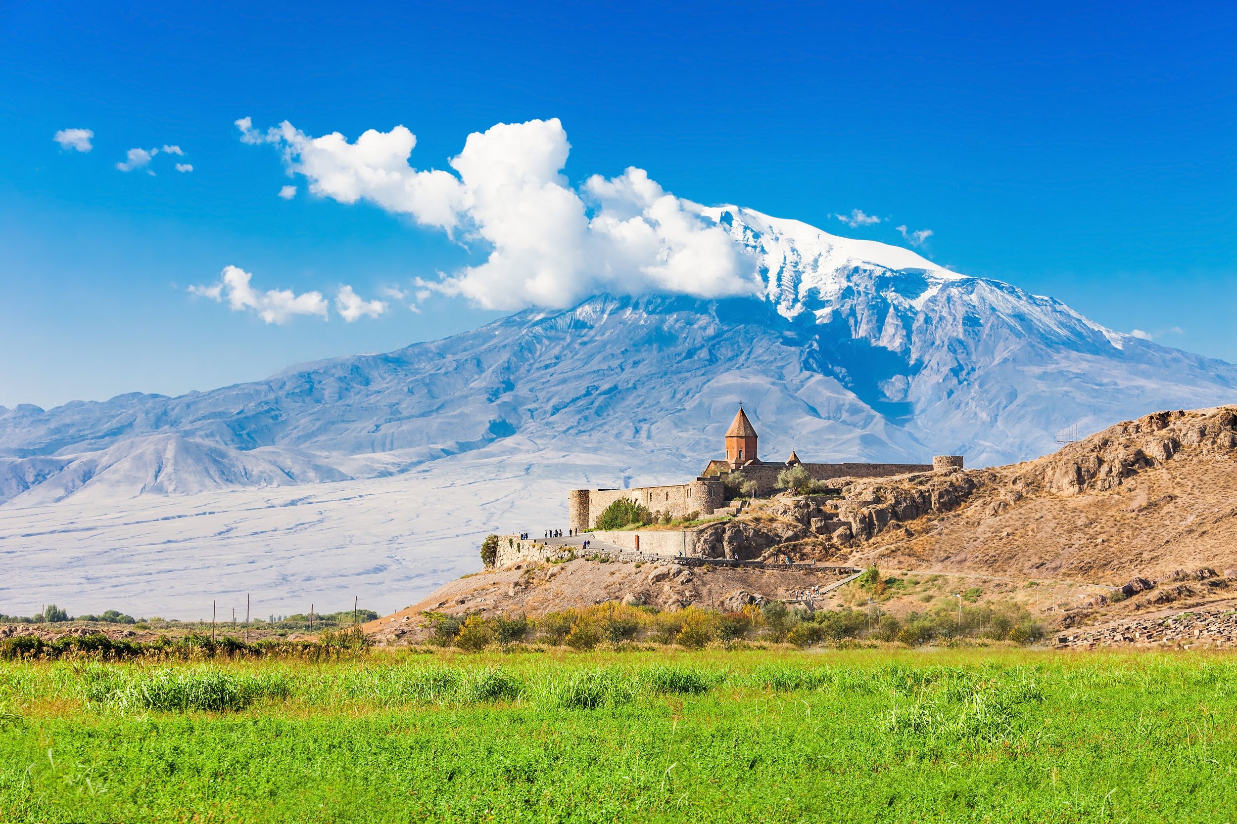 Armenian Monastery Khor Virap with Mount Ararat in the background, in the Ararat plain, Armenia. (Shutterstock Photo)
