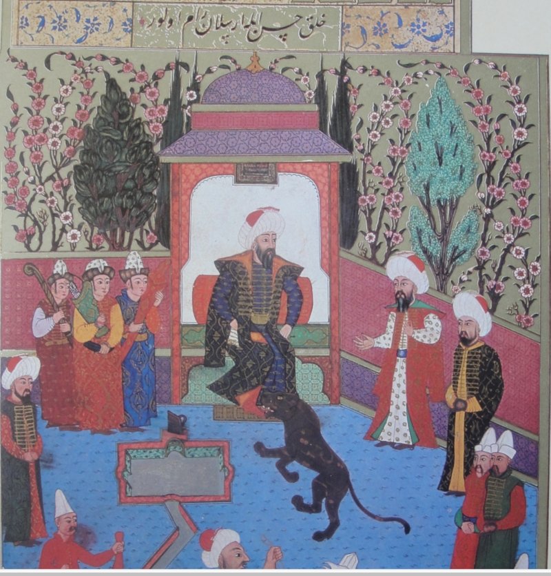 This miniature painting shows Osman Ghazi as the head of the Kayı tribe. 