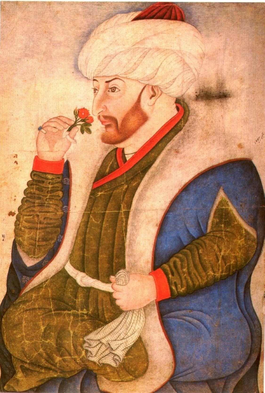 A portrait of Mehmed II by Nakkaş Sinan Bey.