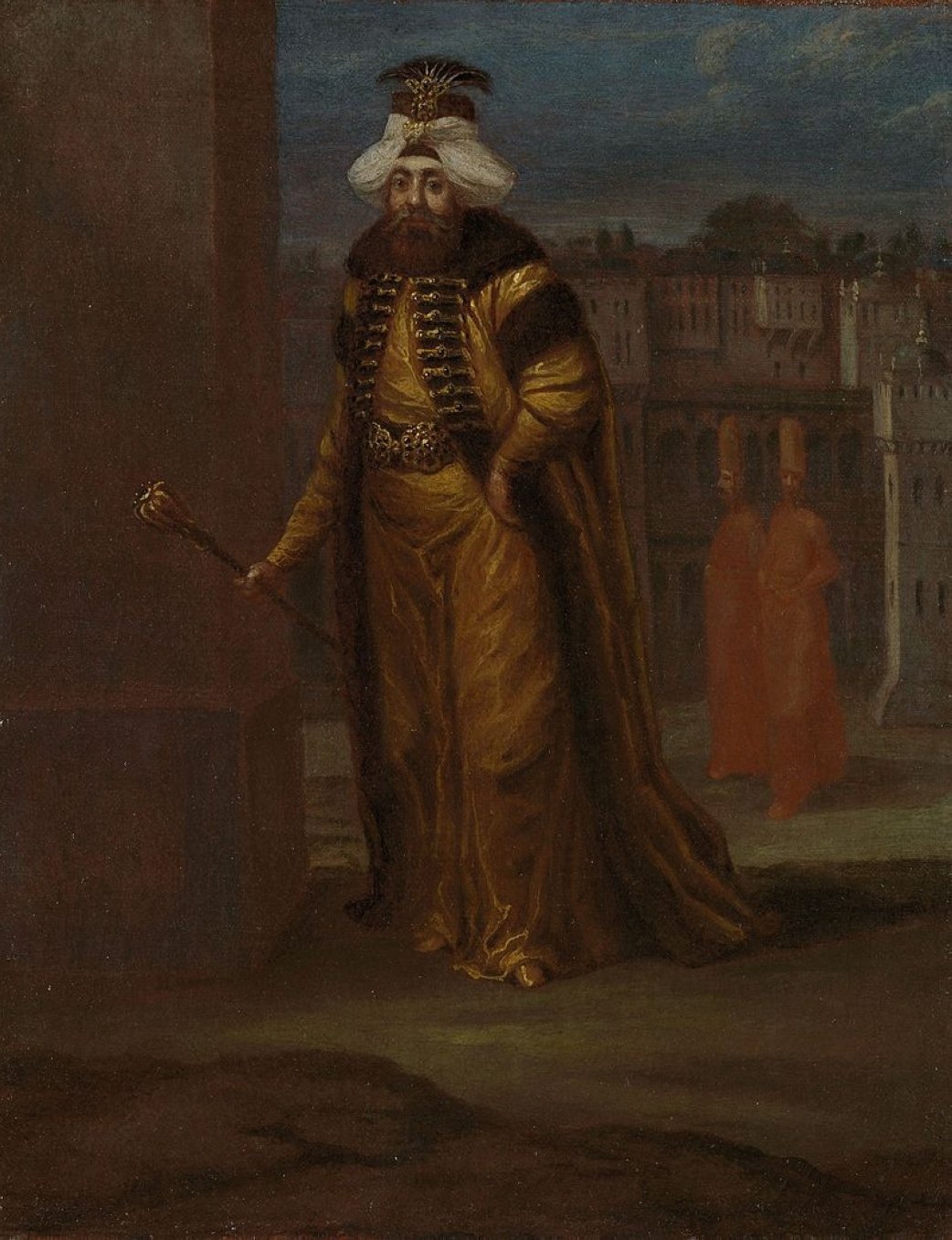 A portrait of Sultan Mahmud I by Jean Baptiste Vanmour.