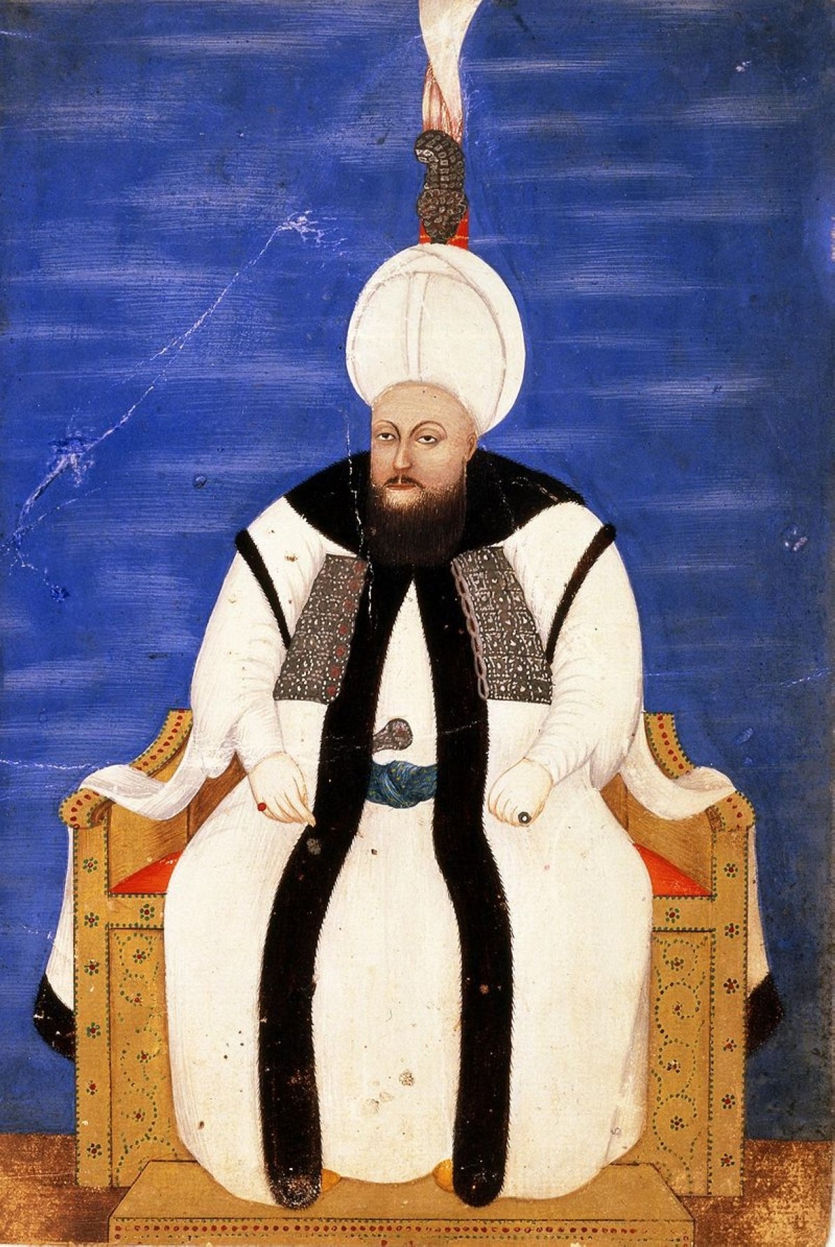 An Ottoman miniature of Sultan Mustafa III.