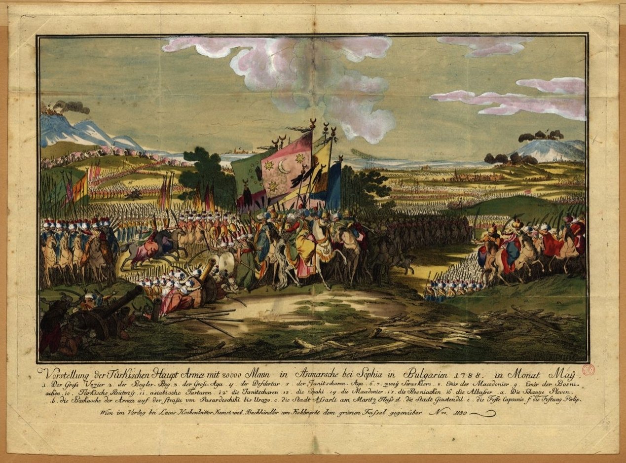 The Ottoman Army advances from Sofia, its largest garrison in Rumelia, in the year 1788.