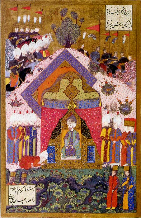 Kanuni Sultan Süleyman'ın İran Elçisini kabulü (Matrakçı Nasuh, Süleymanname)