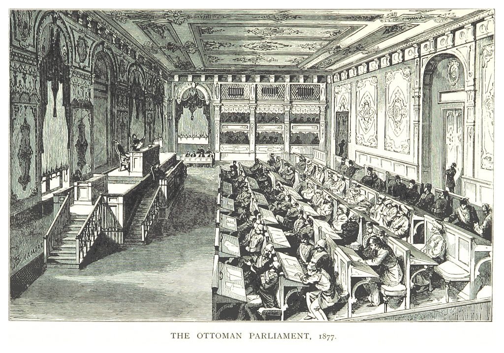 The meeting of the first Ottoman Parliament.
