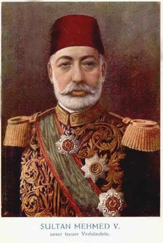 A portrait of Sultan Mehmed V.