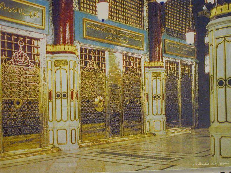 View of the Prophet's tomb from inside the mosque