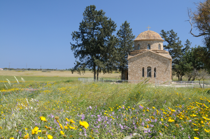 A picture depicting Saint
    Barnabas and his tomb in Salamis, Cyprus