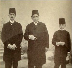 Osman Fuad Efendi, his father Mehmed Salahaddin Efendi and his brother Nihad Efendi.