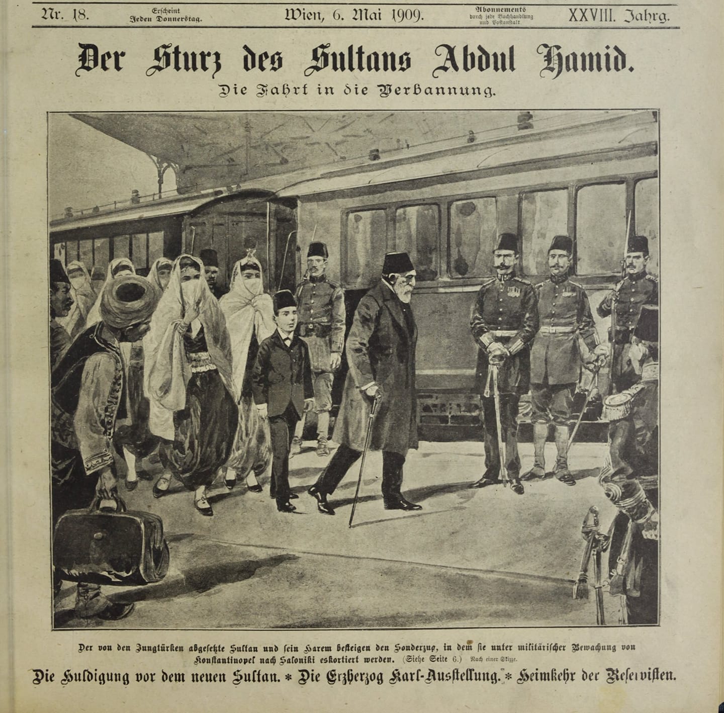 Sultan Hamid'in Selanik'e sürgünü - Das Interessante Blaff 1909